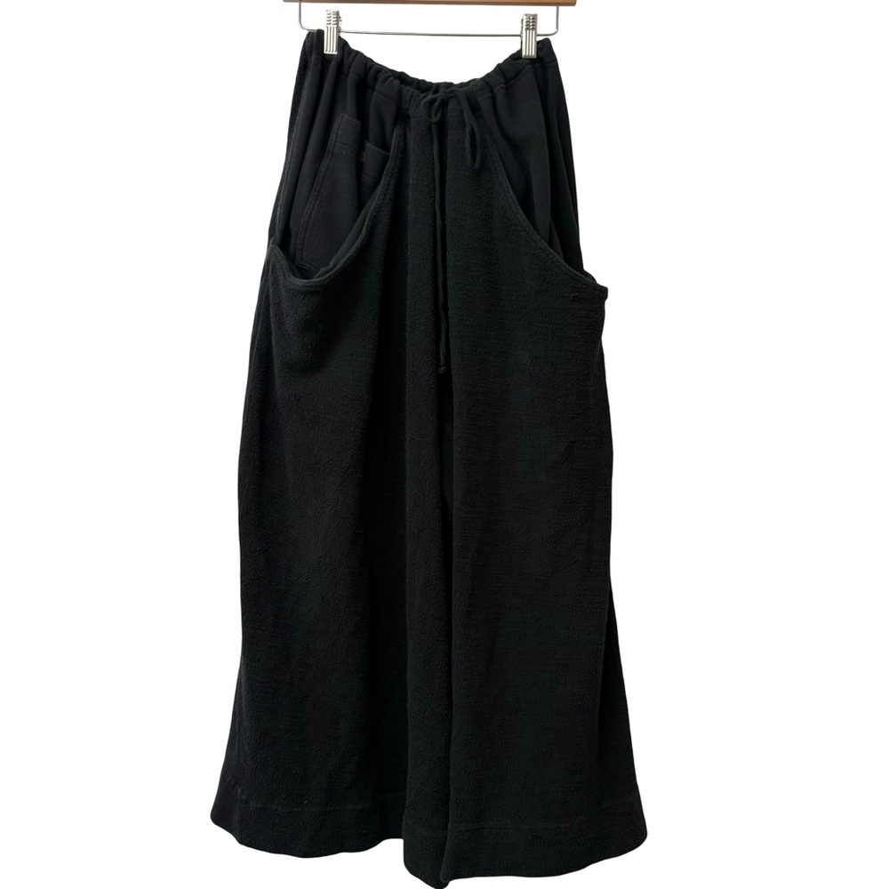 free people beach black super wide leg drawstring terry pants Size Xs/S